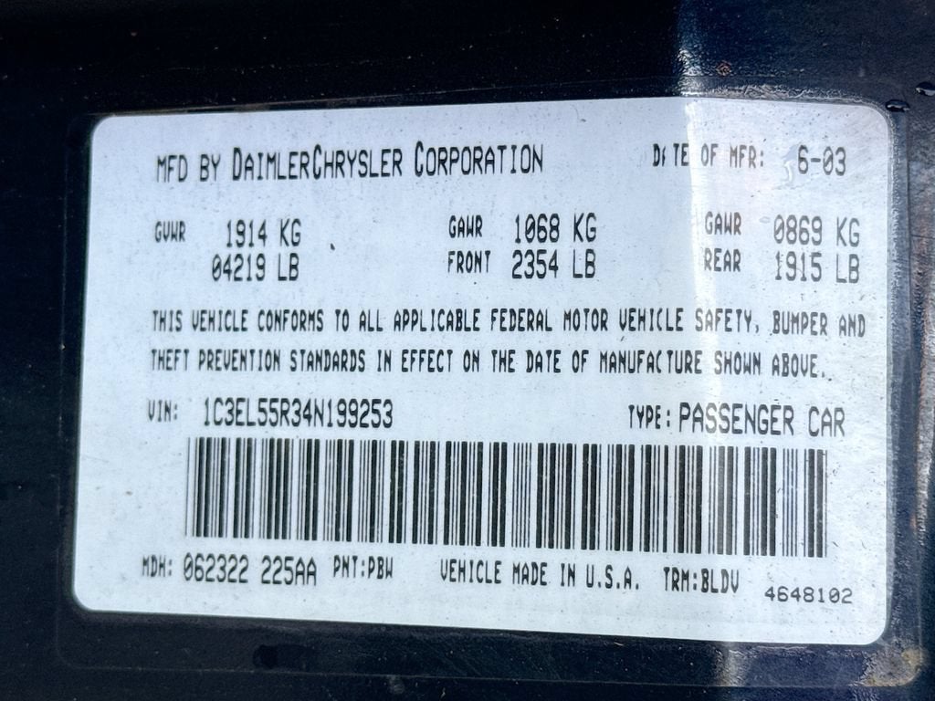 2004 Chrysler Sebring LXi
