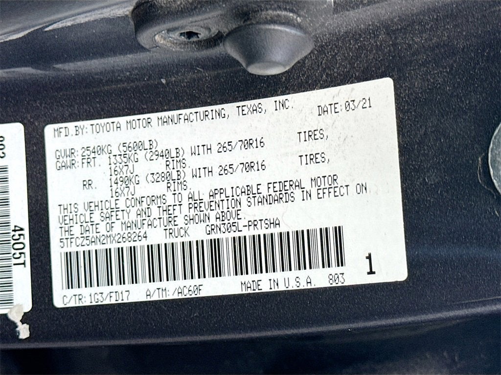 2021 Toyota Tacoma 4WD SR