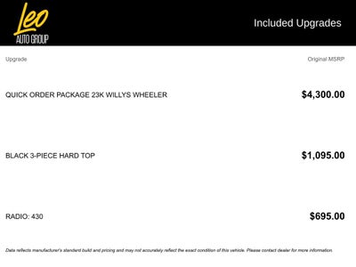 2018 Jeep Wrangler JK Unlimited Willy Wheeler 4x4