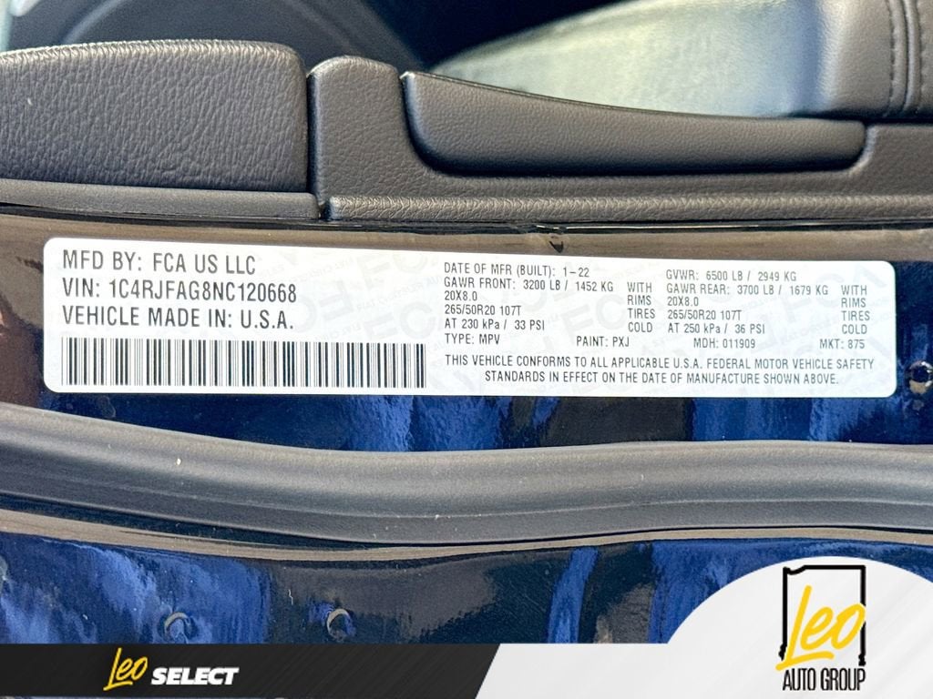 2022 Jeep Grand Cherokee WK Laredo X